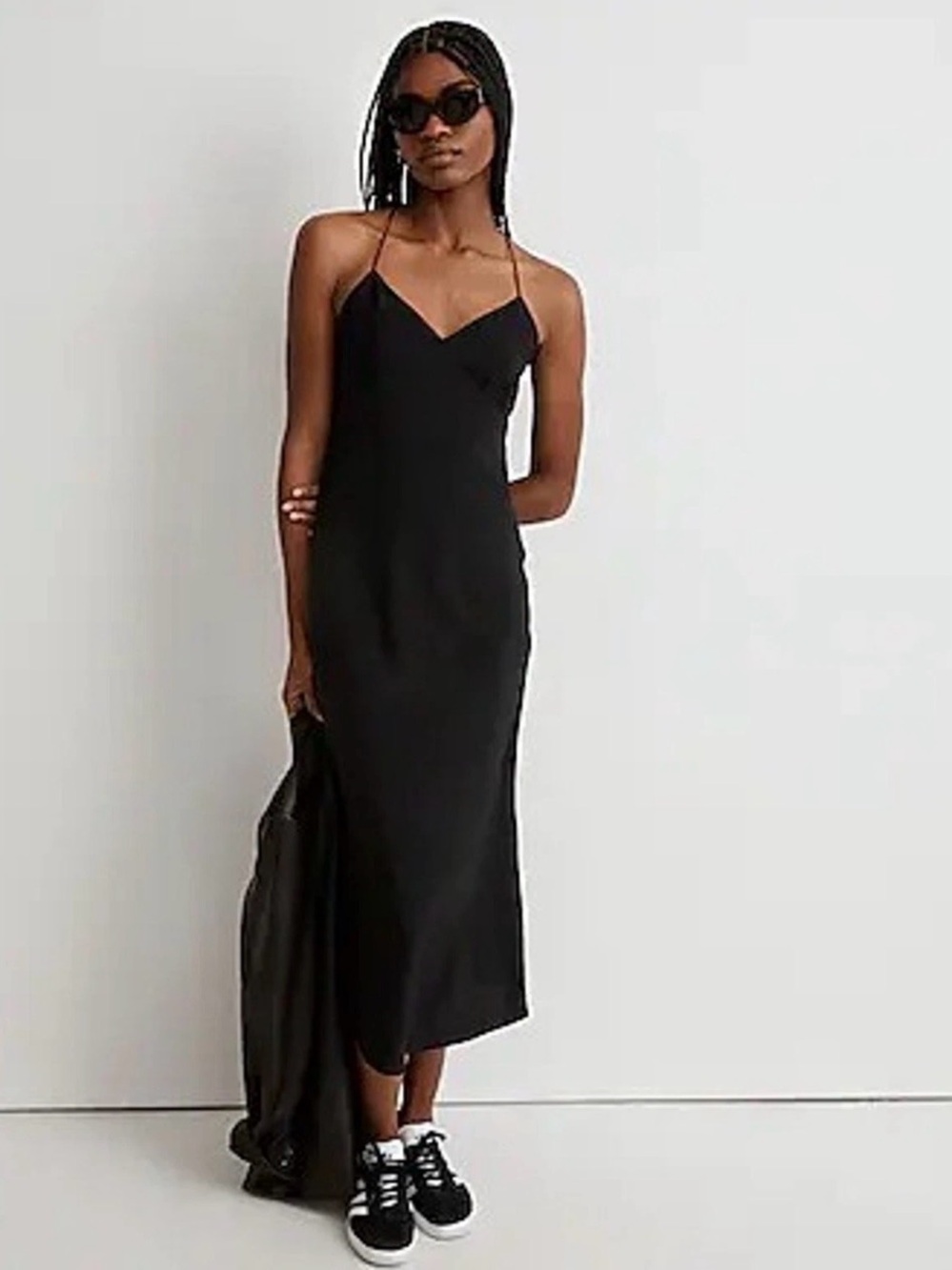 Madewell The Layton Midi Slip Dress - Black - Size 2- NWT